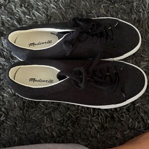 NEW Madewell Classic Black Lace-Up Sneakers